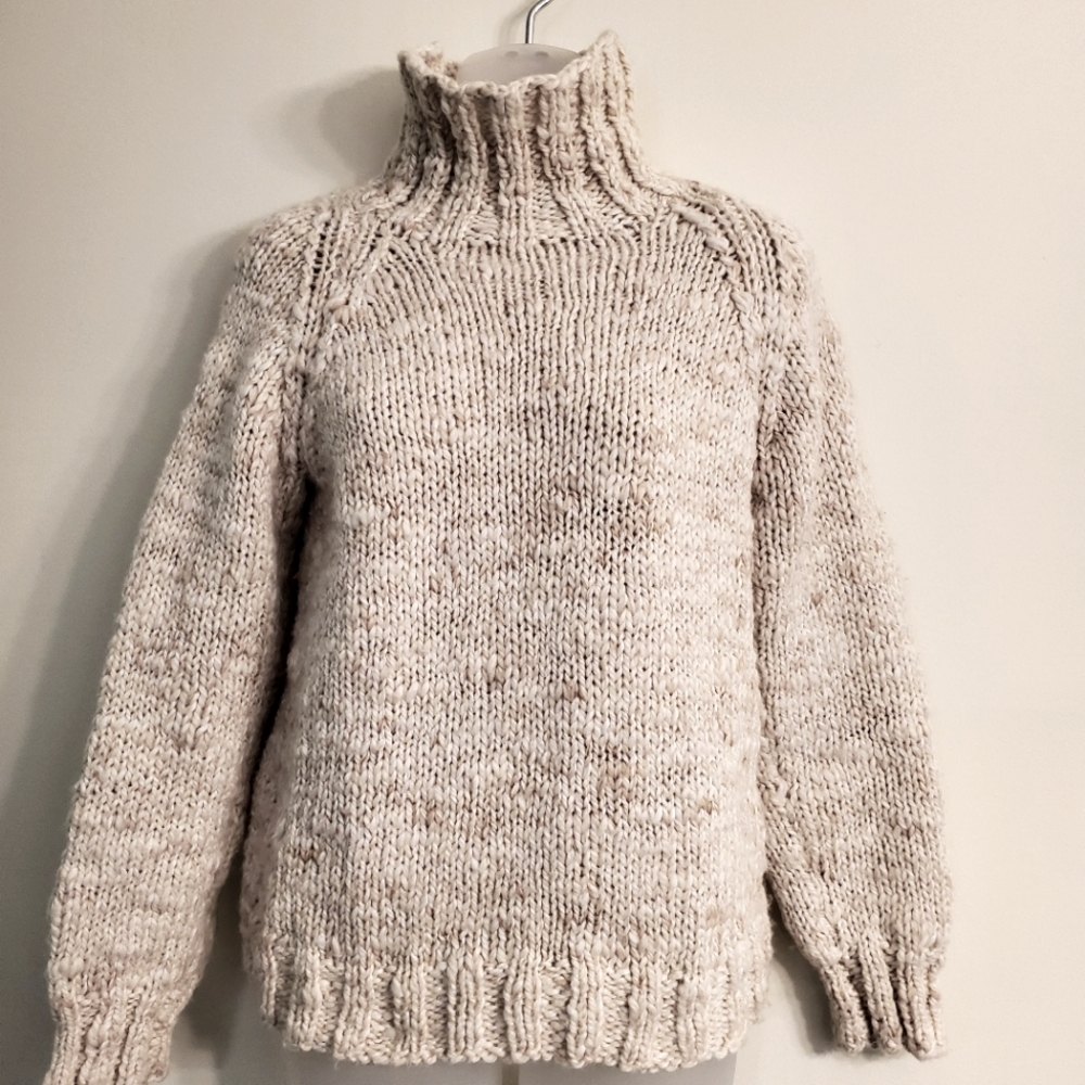 Handmade Chunky Knit Turtle Neck Sweater Size: XS